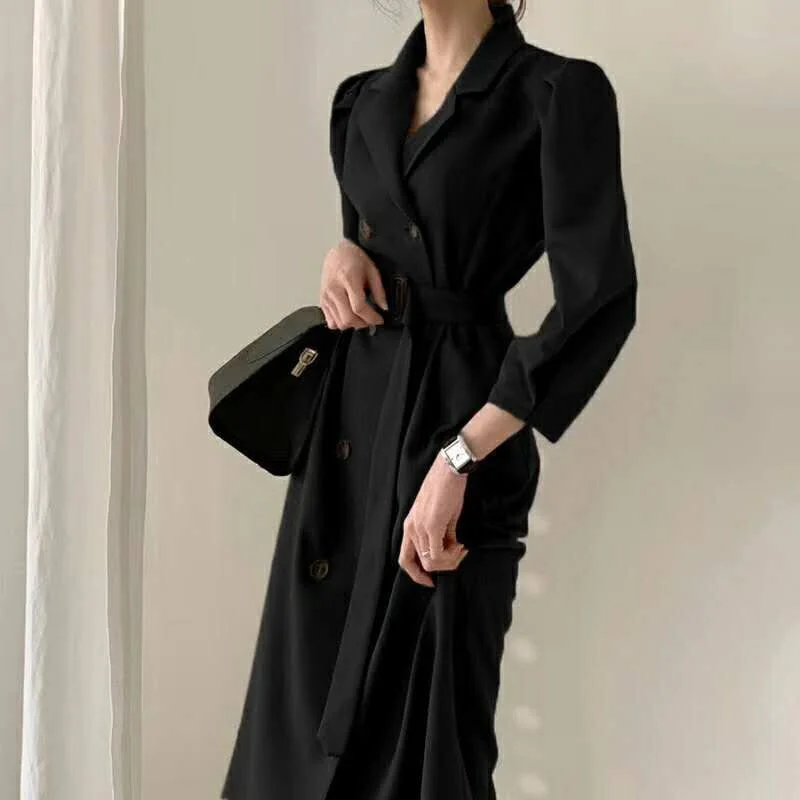 Wjczt French Vintage Women Graceful Long Oversize Coats 2021 Autumn Office Lady Chic Double Button Windbreaker Solid Outerwear Female Warm Down Parka Wjczt French Vintage Women Graceful Long Oversize Coats 2021 Autumn Office Lady Chic Double Button Windbreaker Solid Outerwear Female Warm Down Parka