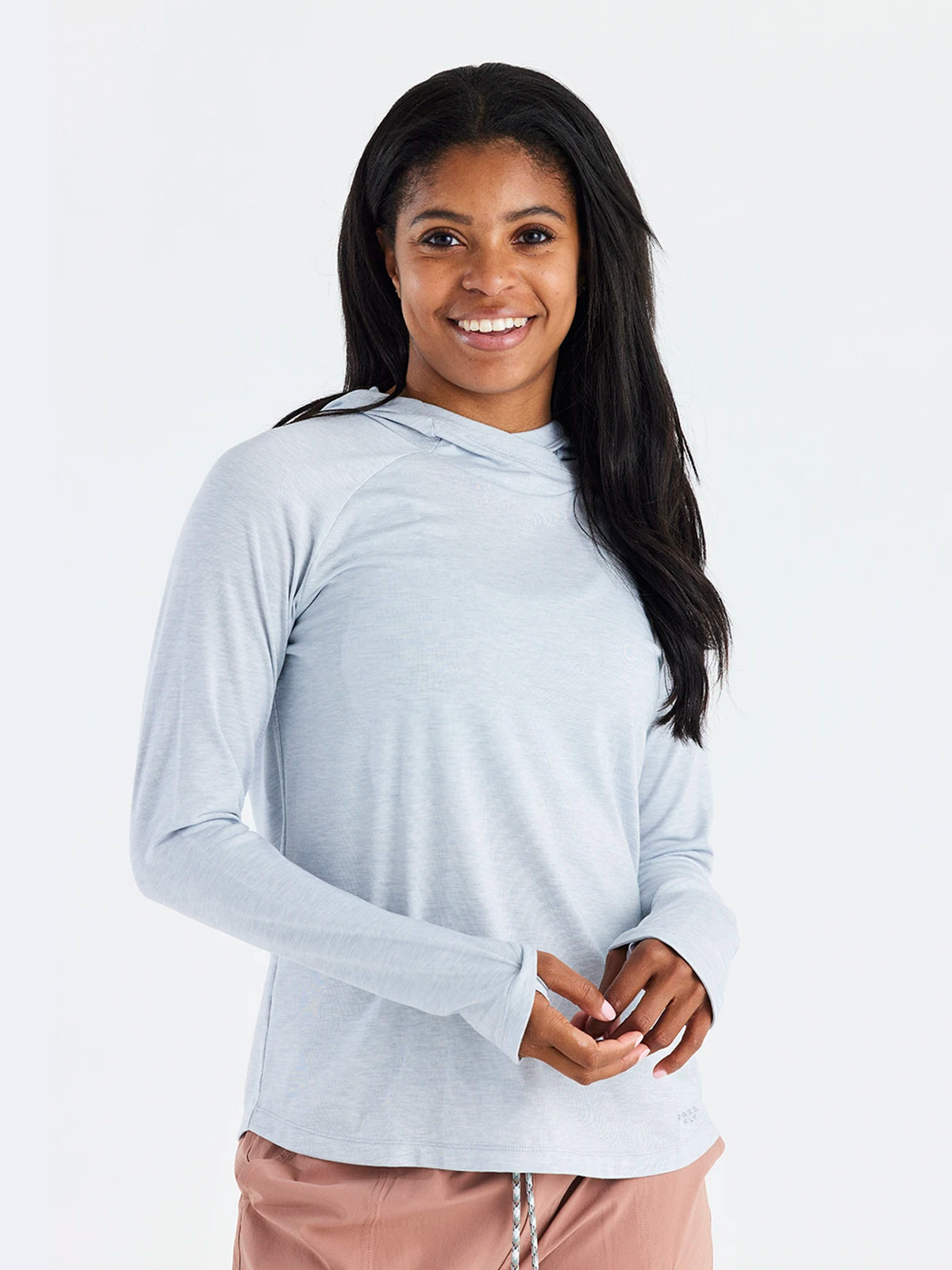 Women's Elevate Hoodie - Heather Bay Blue Hoodie with Hood Adjustable Protection