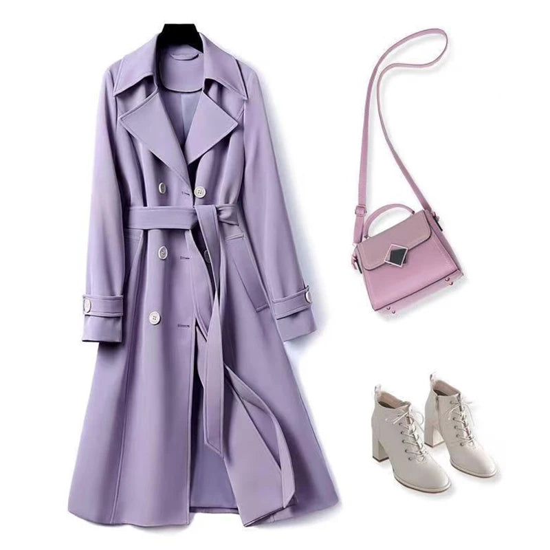 Wjczt Women Vintage Autumn Trench Double Breasted Long Coat Lapel Female Windbreaker Long Sleeve Lady Trend Casual Outerwear Cozy Fleece Hoodie Wjczt Women Vintage Autumn Trench Double Breasted Long Coat Lapel Female Windbreaker Long Sleeve Lady Trend Casual Outerwear Cozy Fleece Hoodie