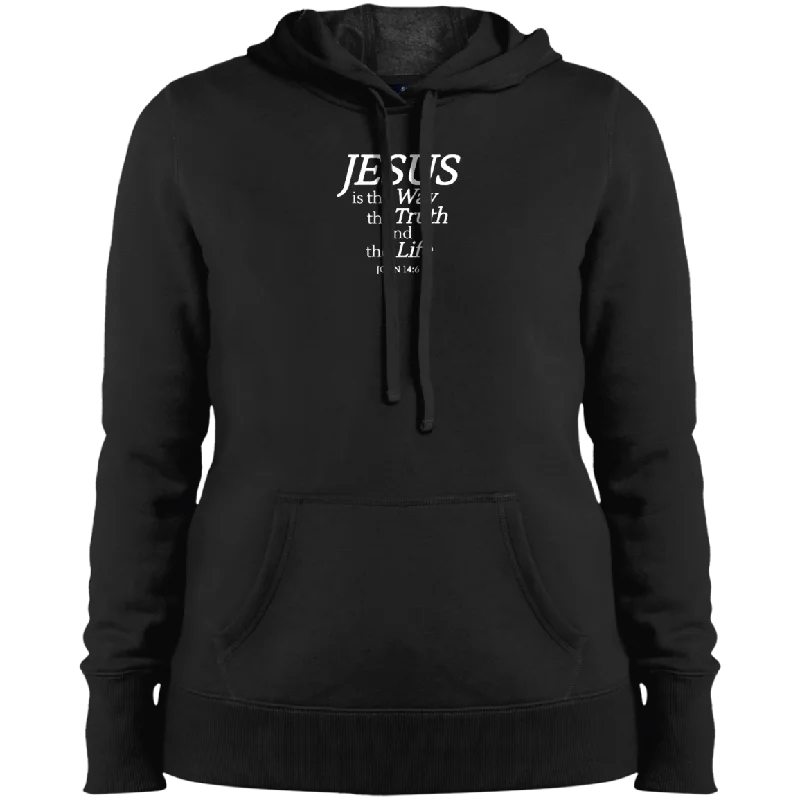 Jesus is the Way Ladies Pullover Hooded Sweatshirt Hoodie with Raw Hem Edgy Unfinished Jesus is the Way Ladies Pullover Hooded Sweatshirt Hoodie with Raw Hem Edgy Unfinished