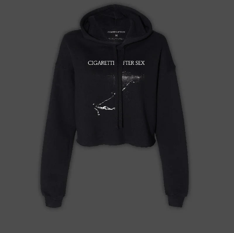 Heavenly Ladies Crop Hoodie Hoodie with Metallic Shiny Futuristic