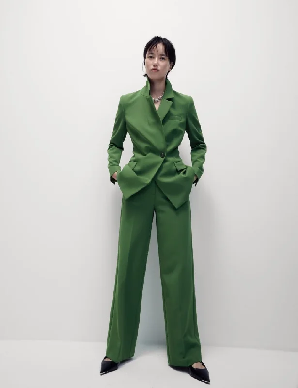Woven Elasticated Waist Wide Leg Trousers Trousers Timeless Classic