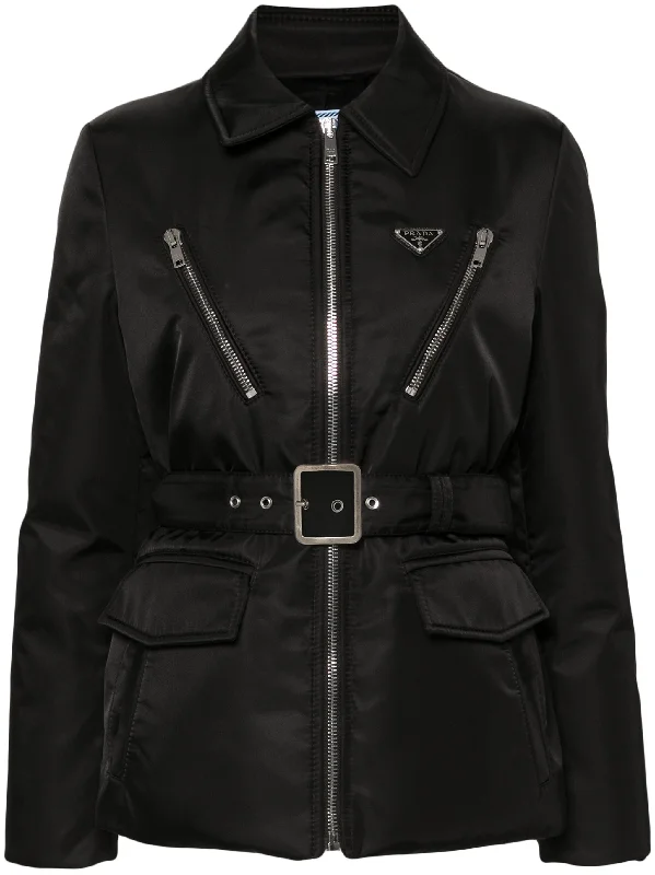 triangle-logo padded jacket Plaid Jacket Tartan Jacket Houndstooth Jacket