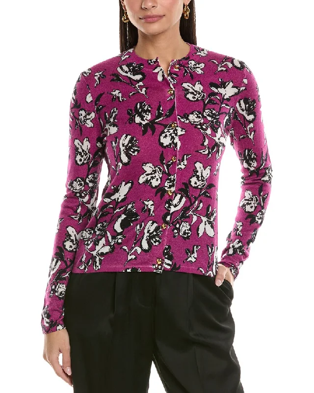 St. John Wool Cardigan Neon metallic Matte