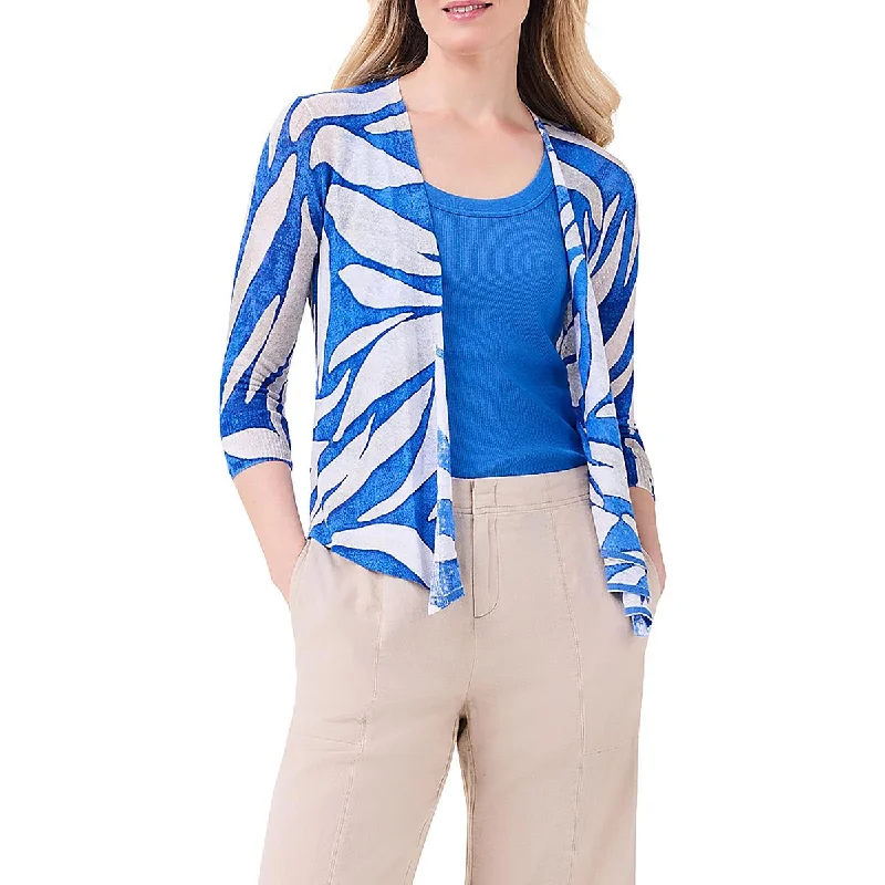 Womens Linen Blend Open Front Cardigan Sweater Machine Wash Dry Clean Hand Wash