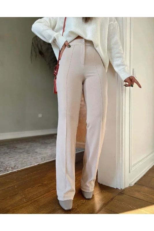 Women's Crepe Fabric Lycra Front Grassed Spanish Leg Palazzo Trousers Trousers Lace Delicate Women's Crepe Fabric Lycra Front Grassed Spanish Leg Palazzo Trousers Trousers Lace Delicate