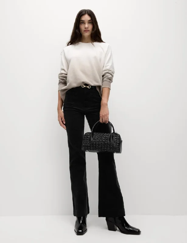 Cord Patch Pocket Tea Dyed Flared Trousers Trousers trendy modern