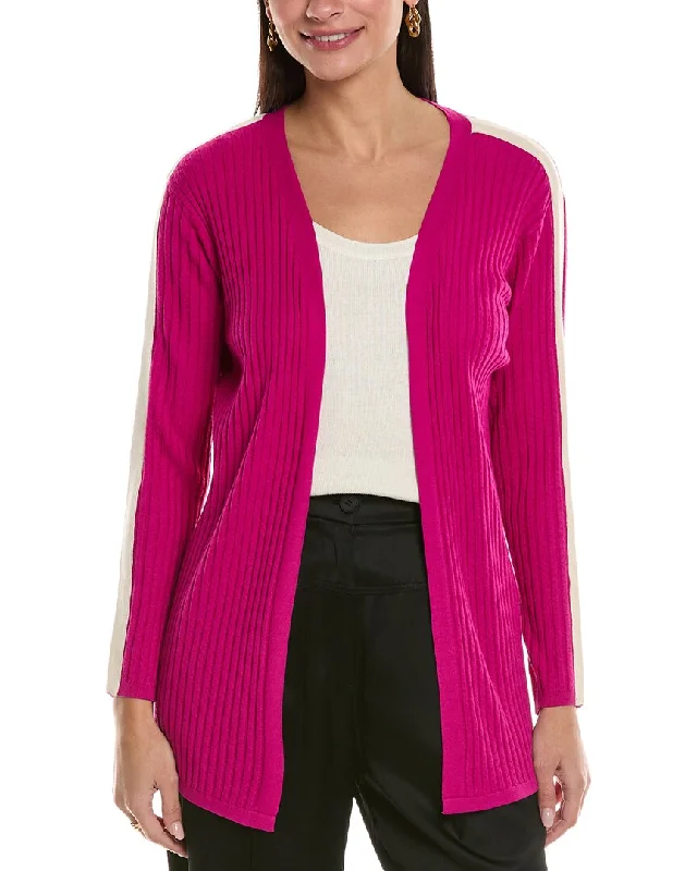 St. John Cardigan Mesh Blend Leather Blend Suede Blend