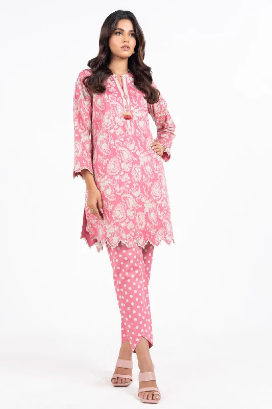 2 Pc Printed Lawn Suit With Cambric Trouser Trousers Canvas Durable