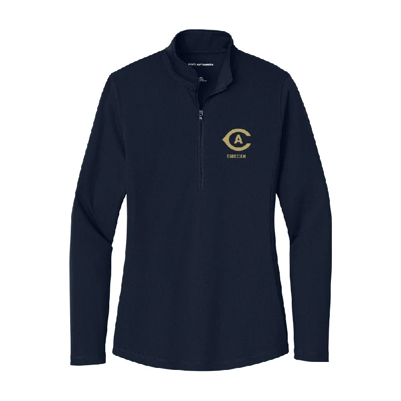 UC Davis - NCAA Women's Track & Field : Chinyere Egbuziem - Women's Lightweight Quarter Zip Jacket Wool Fabric Cashmere Fabric Tweed Fabric UC Davis - NCAA Women's Track & Field : Chinyere Egbuziem - Women's Lightweight Quarter Zip Jacket Wool Fabric Cashmere Fabric Tweed Fabric