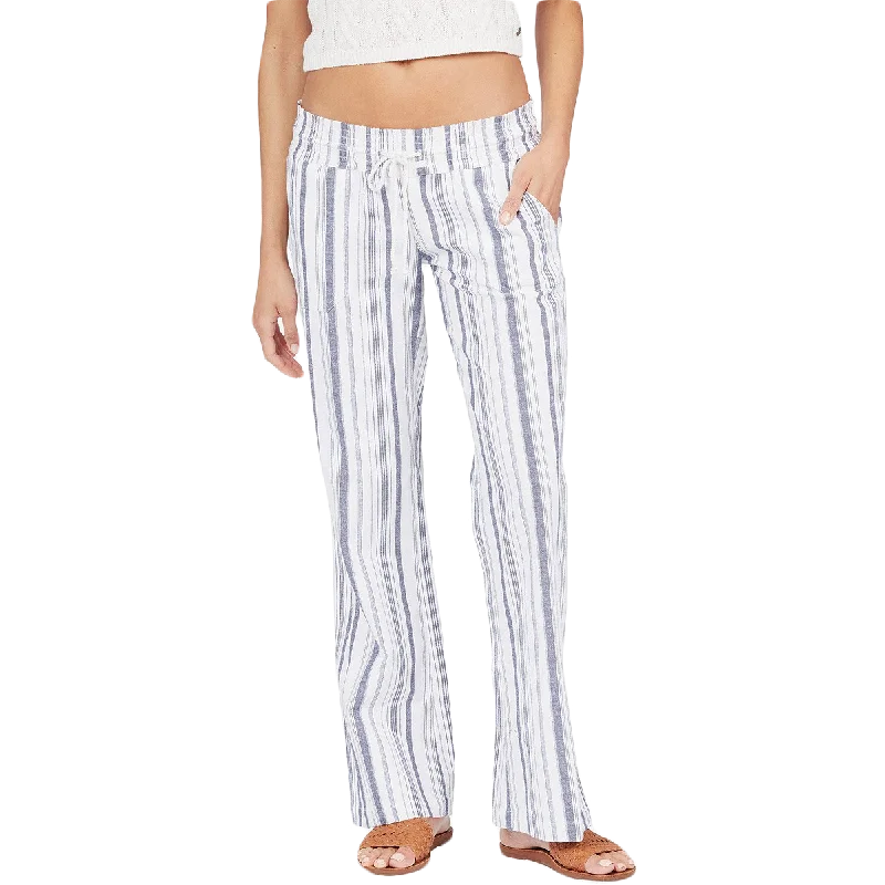 Women's Oceanside Flared Beach Pants Relaxed Linen Pants