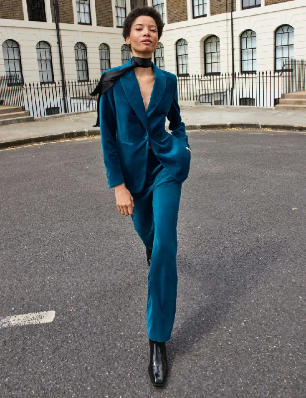 Cotton Rich Velvet Straight Leg Trousers Trousers Review Highly