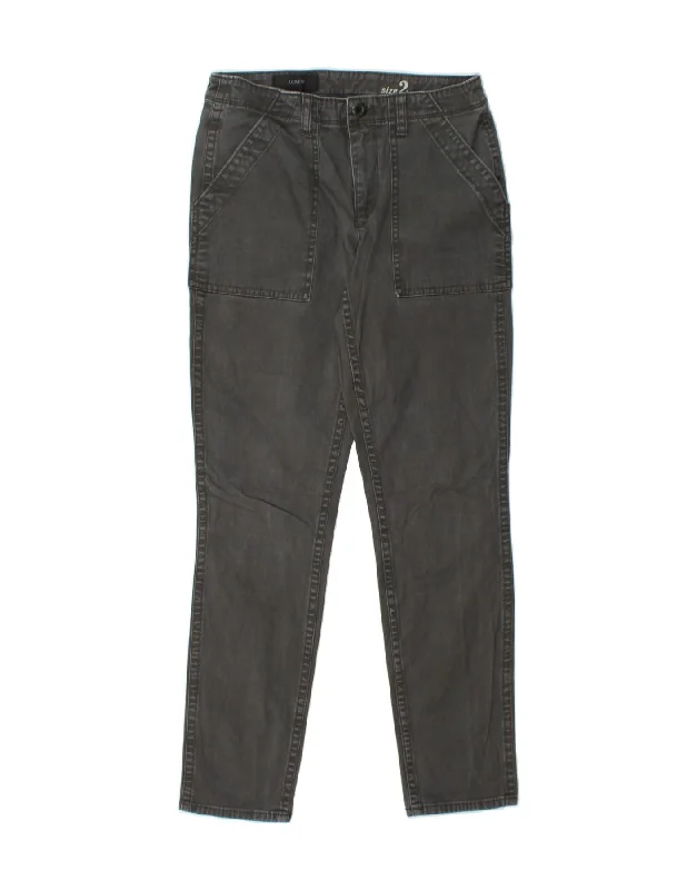J. CREW Womens Slim Chino Trousers US 2 XS W28 L29 Grey Cotton Trousers Cargo pockets