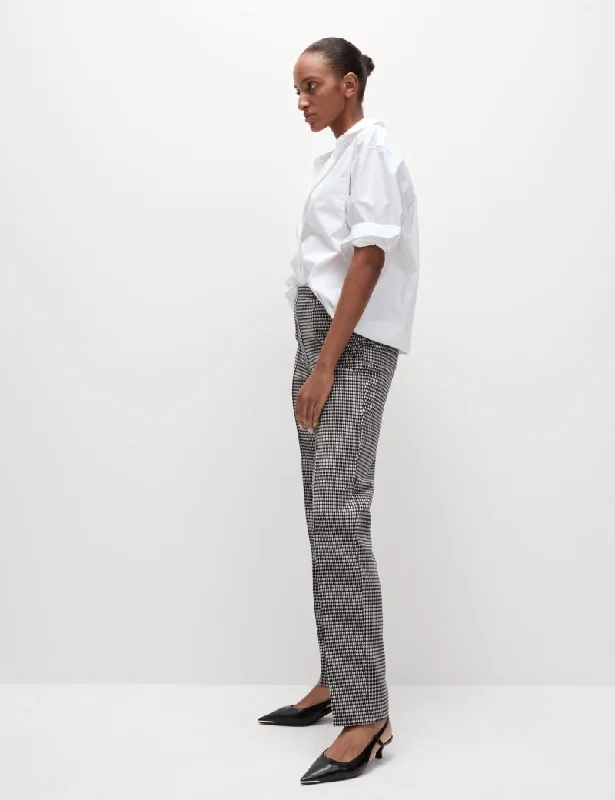 Twill Checked Straight Leg Trousers Trousers Top Rated