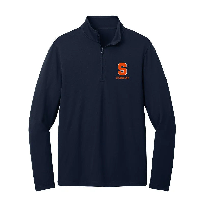 Syracuse - NCAA Women's Track & Field : Maya Dubrovsky - Lightweight Quarter Zip Jacket Snapped Jacket Toggled Jacket Drawstring Jacket