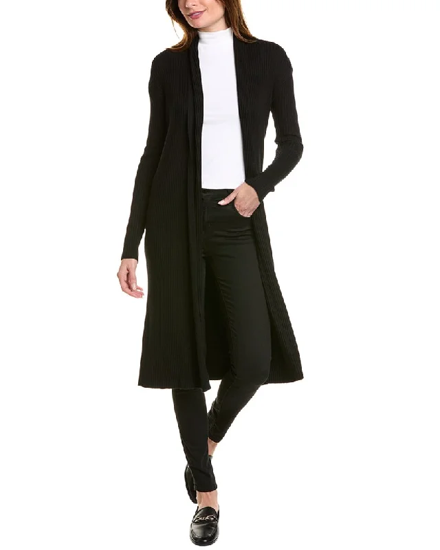 T Tahari Shawl Collar Rib Cardigan Patchwork Embroidered Appliqued