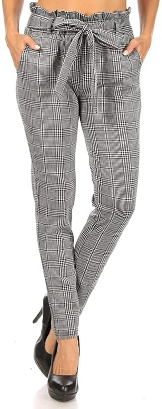 ShoSho Womens Solid Color Loose Fit Jogger Harem Pants Casual Bottoms Skinny Self Tie Classic Bootcut Trousers