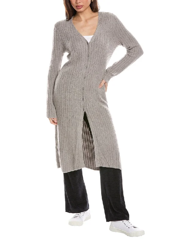 Barefoot Dreams Cozychic Lite Pointelle Long Cardigan Iron Safe Non-Iron Wrinkle Free