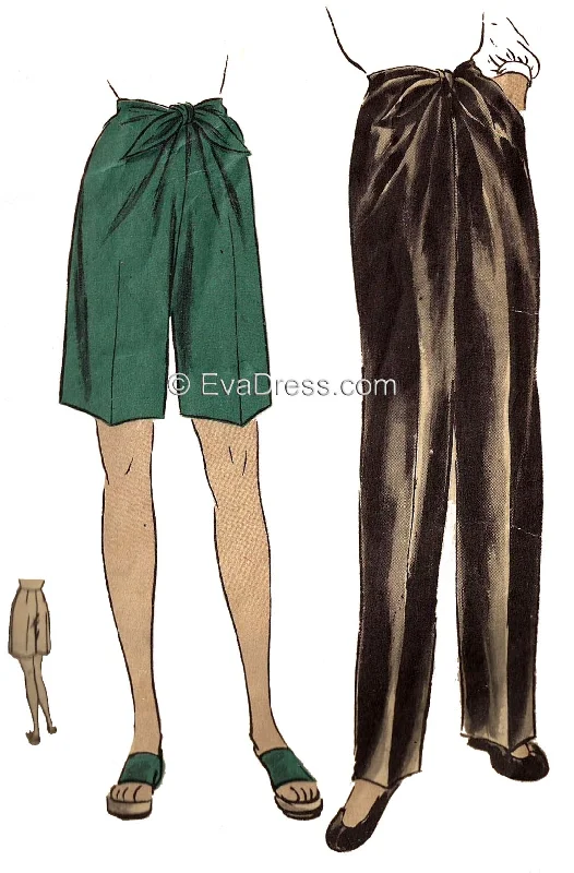 1945 Front-Tie Trousers & Shorts, T40-5490 Trousers practical easy-care