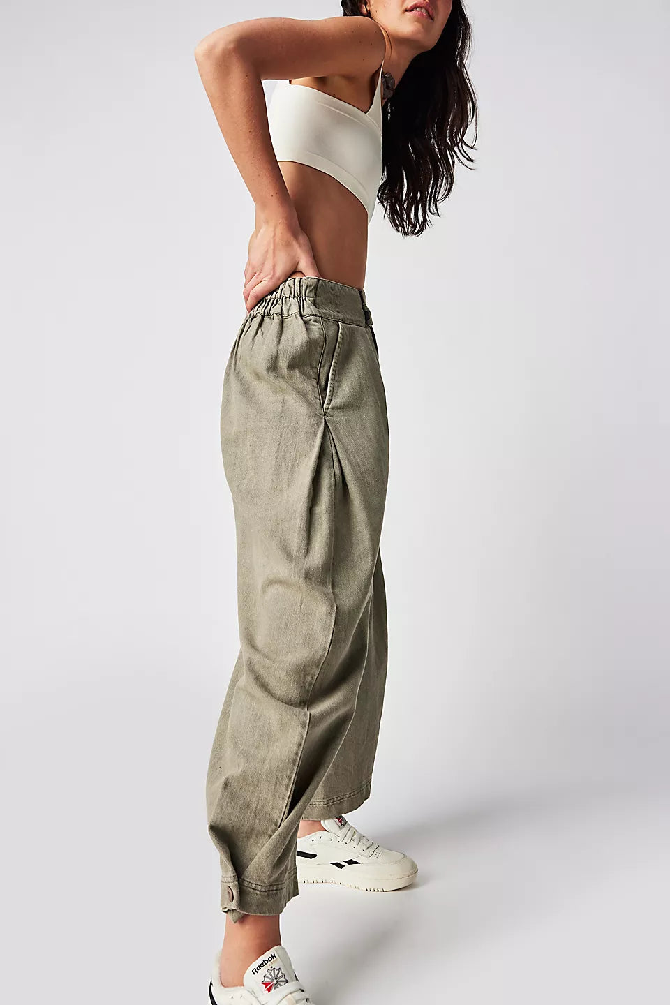 Free People Cool Harbor Wide Leg Pants in Serpent Trendy High-Waist Trousers