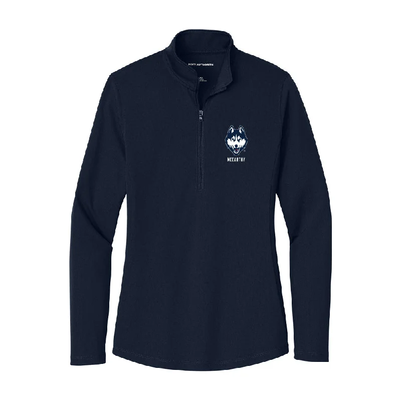 UConn - NCAA Women's Track & Field : Ally McCarthy - Women's Lightweight Quarter Zip Jacket Satin Fabric Silk Fabric Chiffon Fabric