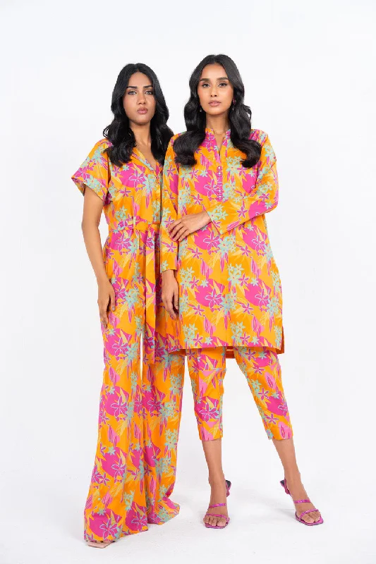 2 Pc Printed Lawn Suit With Cambric Trouser Trousers Wedding White