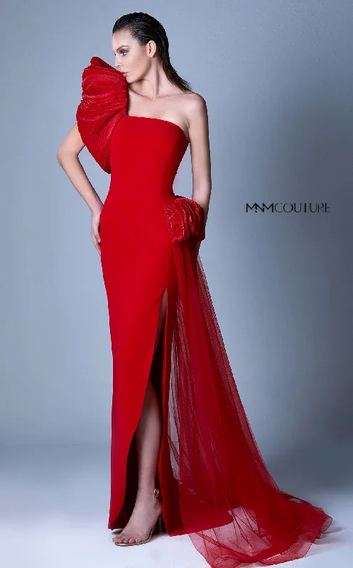 MNM Couture G1096 Long Fitted Formal Slit Prom Dress