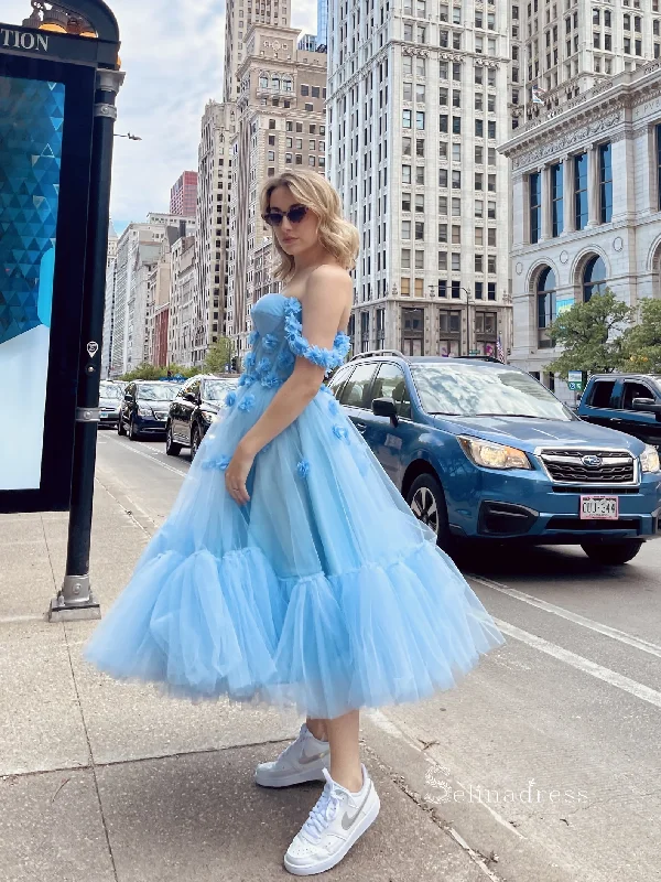 A-line Blue Charming Short Prom Dress Homecoming Dress RYU069