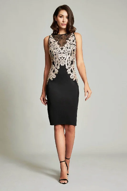Tadashi Shoji BPP18424M - Sequin Embroidered Sheath Evening Dress