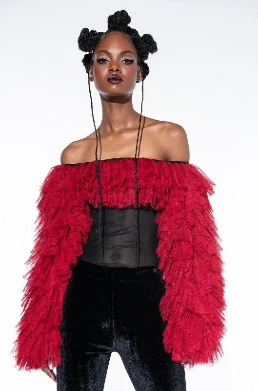 AWARD WINNER MULTI RUFFLE BODYSUIT Comfortable Mesh Insert Bodysuit