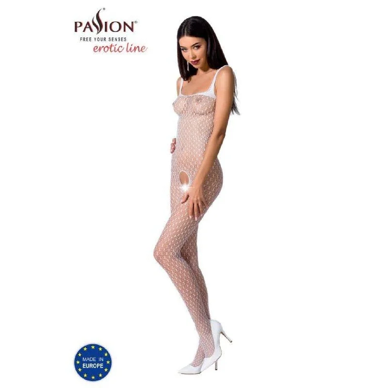 Bodystocking BS071 White Trendy Seamless Bodysuit for Comfort