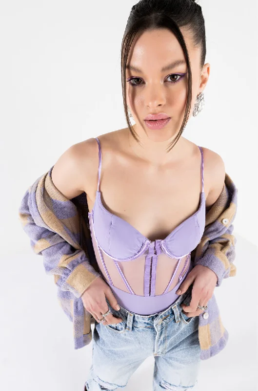 ESME MESH CORSET BODYSUIT Comfortable Bodysuit with Long Sleeves