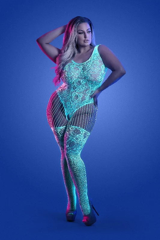 Fantasy Glow Queen Illuminate Crotchless Teddy Bodystocking Elegant Mesh Bodysuit for Night Fantasy Glow Queen Illuminate Crotchless Teddy Bodystocking Elegant Mesh Bodysuit for Night