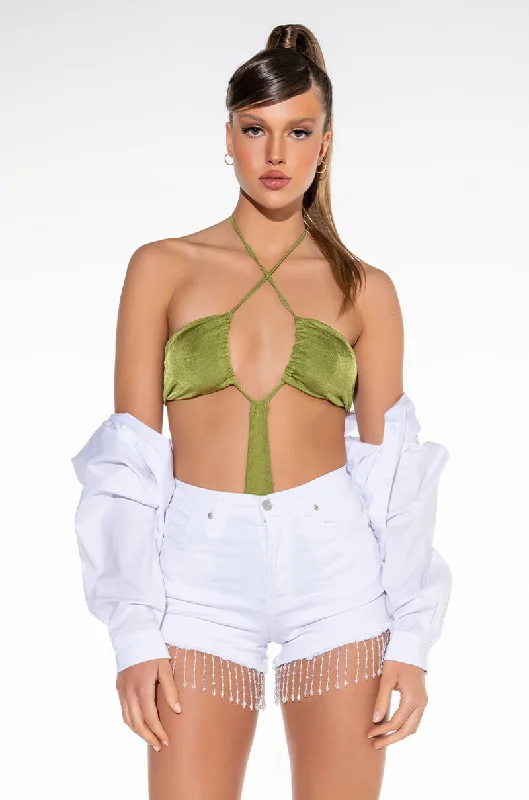 PLAYDATE CUTOUT HALTER BODYSUIT Comfortable Shaping Bodysuit