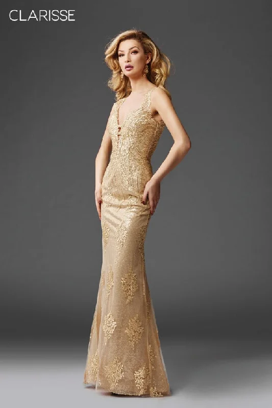 Clarisse -4961 Embellishment Sheath Evening Dress Tunics Practical easy-care