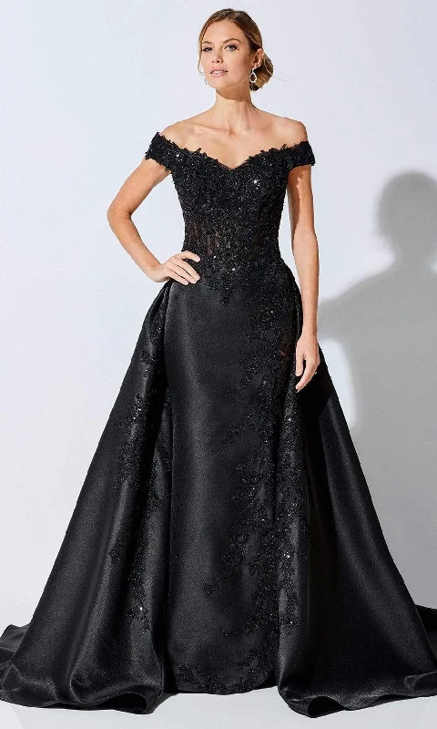 Ivonne D by Mon Cheri - 221D51 Off Shoulder A-Line Evening Dress Peplum Ruffle Cocktail Ivonne D by Mon Cheri - 221D51 Off Shoulder A-Line Evening Dress Peplum Ruffle Cocktail