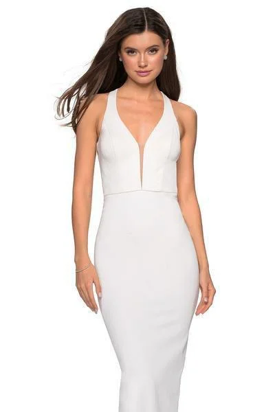 La Femme - 27637 Strappy Plunging Halter Evening Dress Tunics Ceremony elegant