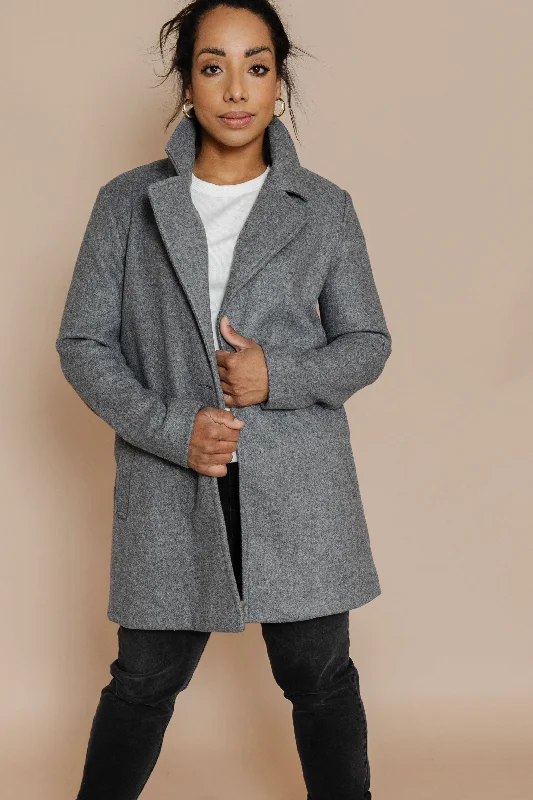 Audrey Coat in Grey Casual Denim Jacket