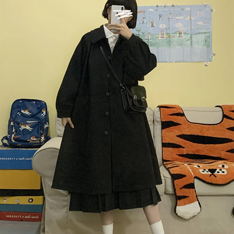 Black long coat YV43538 Pastel Wool Peacoat