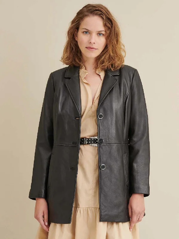 Charlotte Thinsulate Leather Car Coat Hooded Raincoat Women