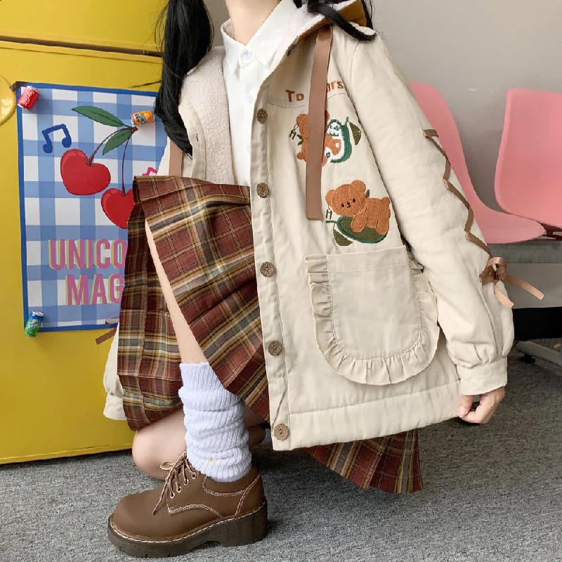 Cute koala embroidered thin coat YV44502 Lightweight Utility Jacket