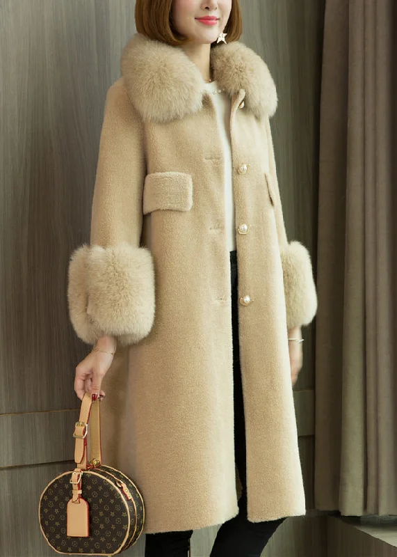 Italian Apricot Fur Collar Pockets Teddy Faux Fur Coats Winter Sleeveless Puffer Vest