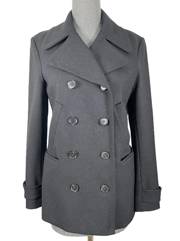 Theory Black Wool Coat Size S Fitted Tailored Blazer