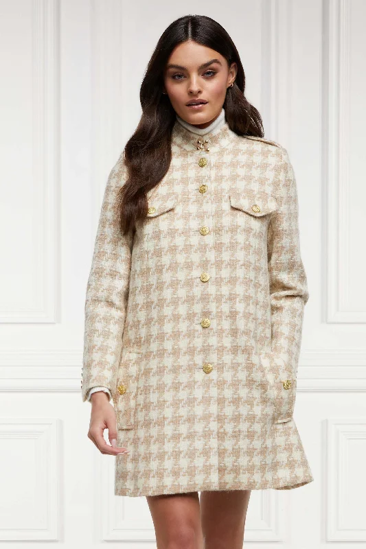 Highbury Cape Coat (Camel Houndstooth) Sporty Zip-Up Jacket