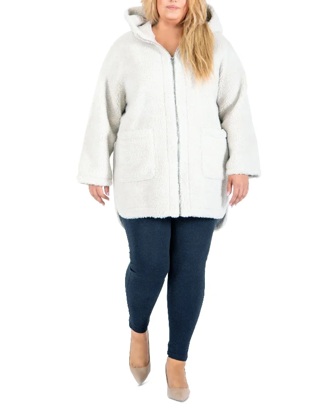 Black Tape Trendy Plus Size Hooded Fleece Coat Ultra-Light Down Coat
