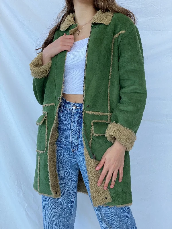 Vintage Afghan Style Coat Luxe Satin Long Coat