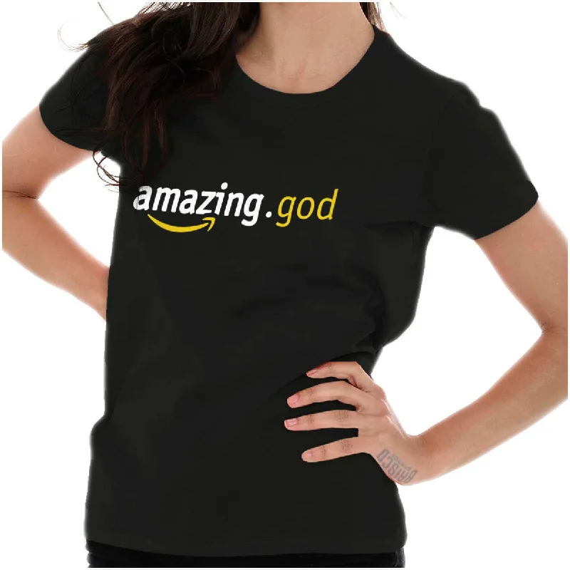 Amazing God Ladies T Shirt Zippered Front Buttoned Front Snap Front