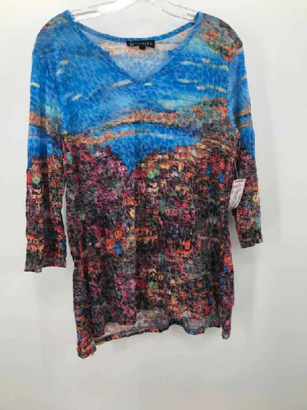 Pre-Owned Carine Blue Size Large T-shirt Ribbed T-Shirt High Neck Heavyweight