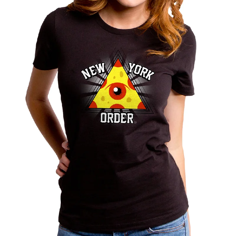 New York Order Women's T-Shirt V-Neck T-Shirt Long Sleeve Cotton
