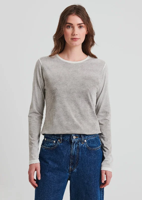 Reverse Spray Lightweight Pima Cotton Slim T-Shirt Cozy Warm Stylish